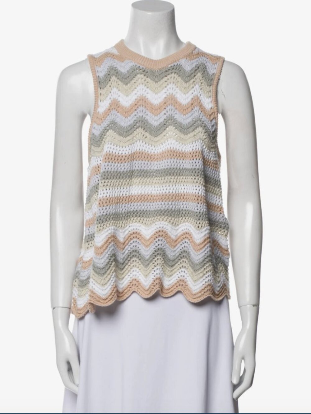 Autumn Cashmere 100% Cotton Knit Sleeveless Sweater Size Large
